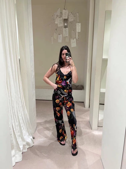 SL Bias Cut Pants: Tulipa Black | Coast | Dearly Beloved - Thick 19 Momme Silk