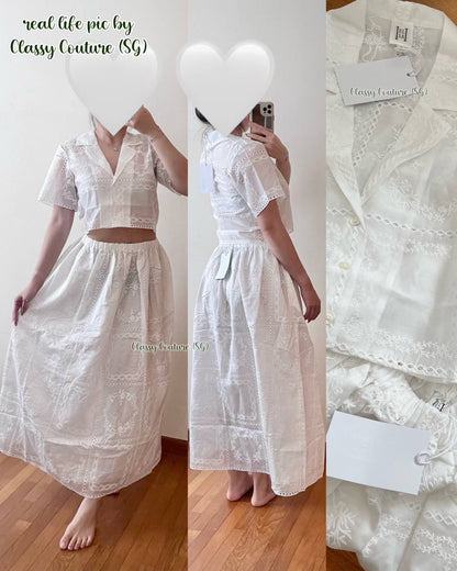 RESTOCKED! HS Handkerchief Camp Shirt | Midi Skirt | Set