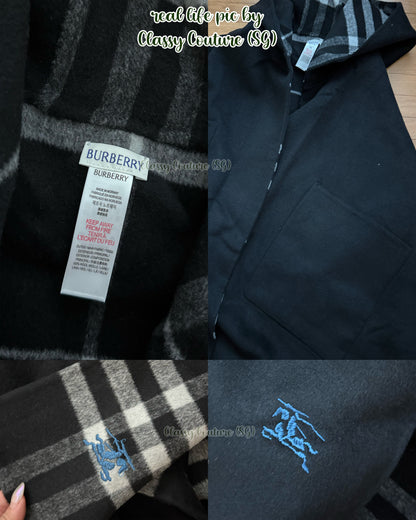 4 Colors! BBR Cashmere Reversible Hooded Cape