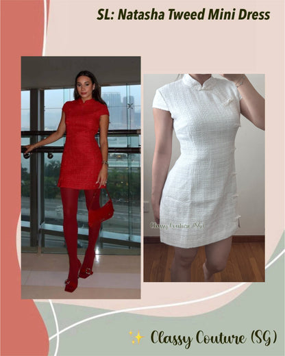 Restock! SAU Natasha Red Tweed Mini Dress