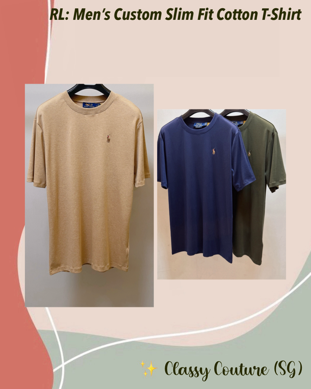 RL Men’s Custom Slim Fit Cotton T-Shirt