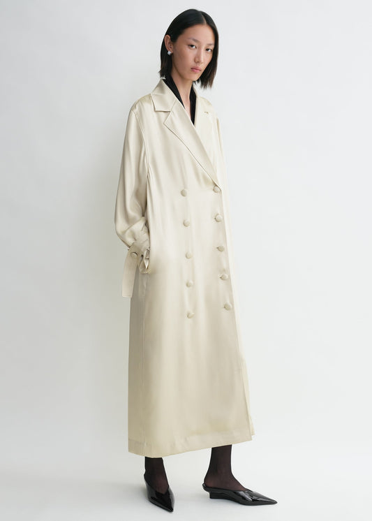 TOT Satin Trench Coat Dress