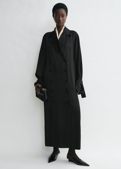 TOT Satin Trench Coat Dress