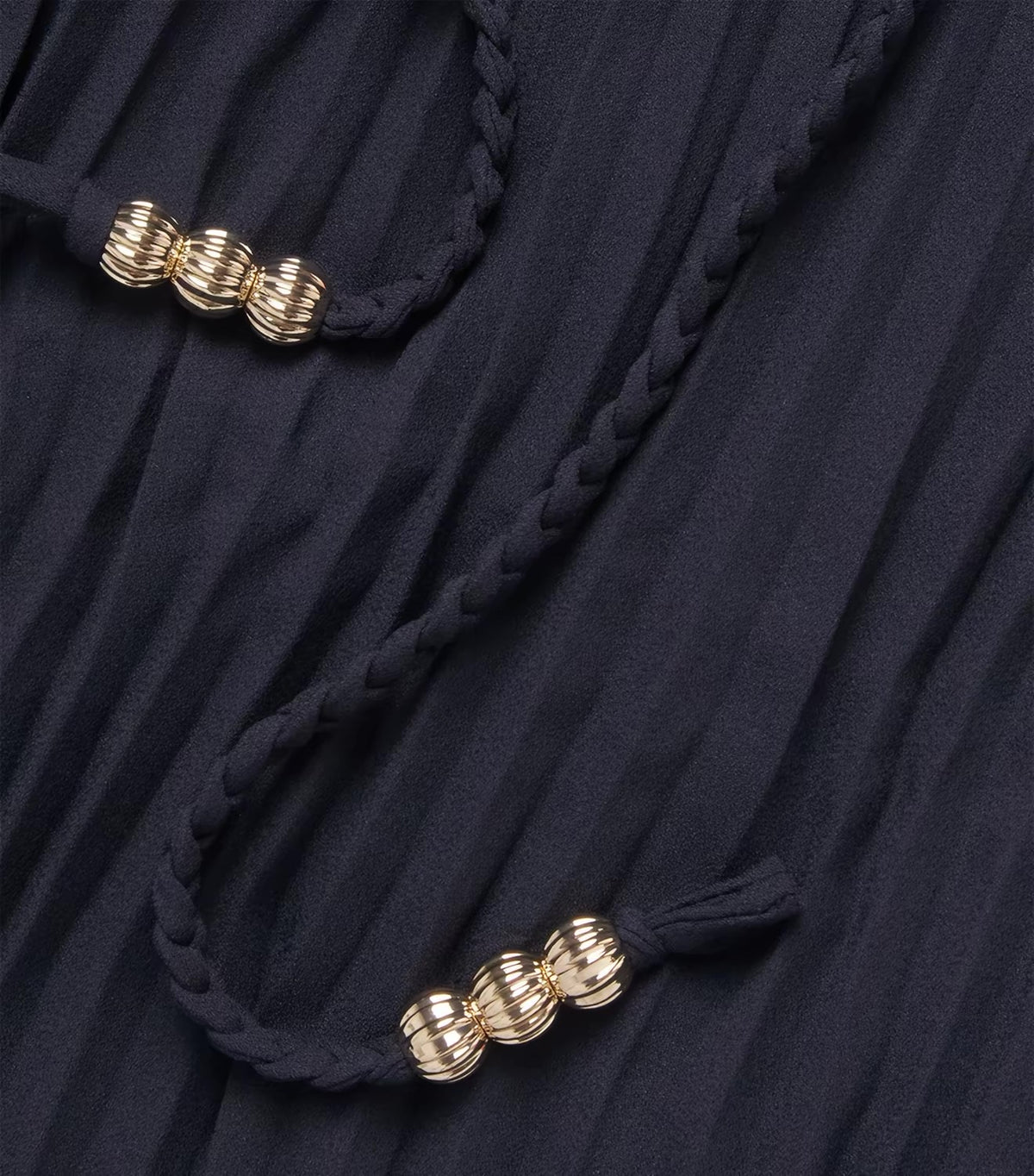 MJ Navy Blue & Black Short Pleated Mini Dress