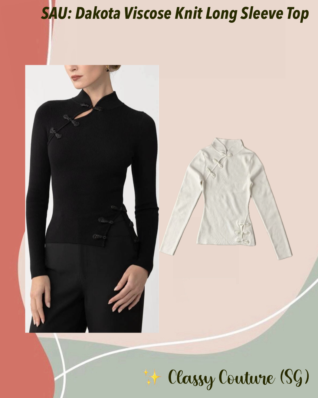 2 Colors! SAU Dakota Viscose Knit Long Sleeve Top