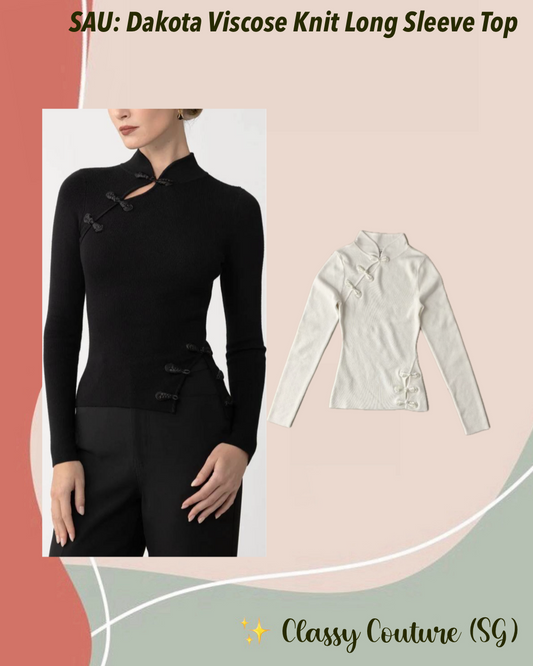 2 Colors! SAU Dakota Viscose Knit Long Sleeve Top