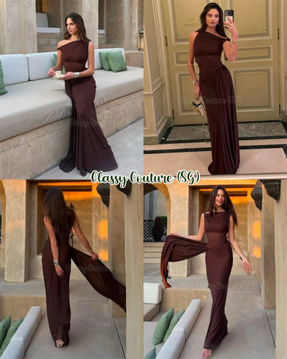 3 Colors! MS Sisal Asymmetric Mesh Maxi Dress