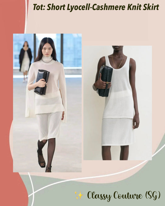 Tot Short Lyocell-Cashmere Fine Knit Mini-Midi Skirt