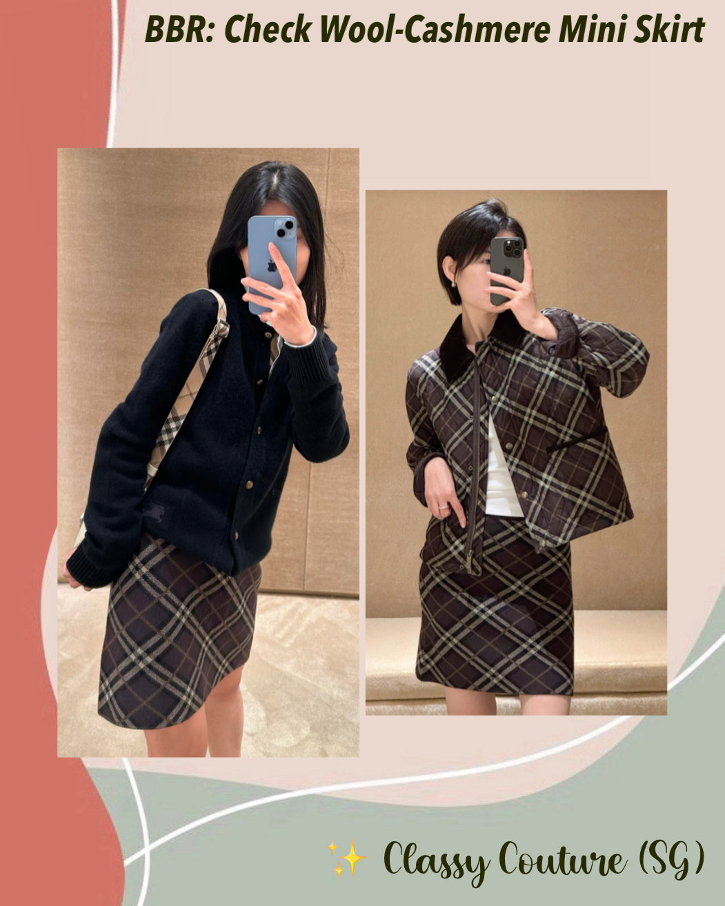 BBR Check Wool-Cashmere Mini Skirt