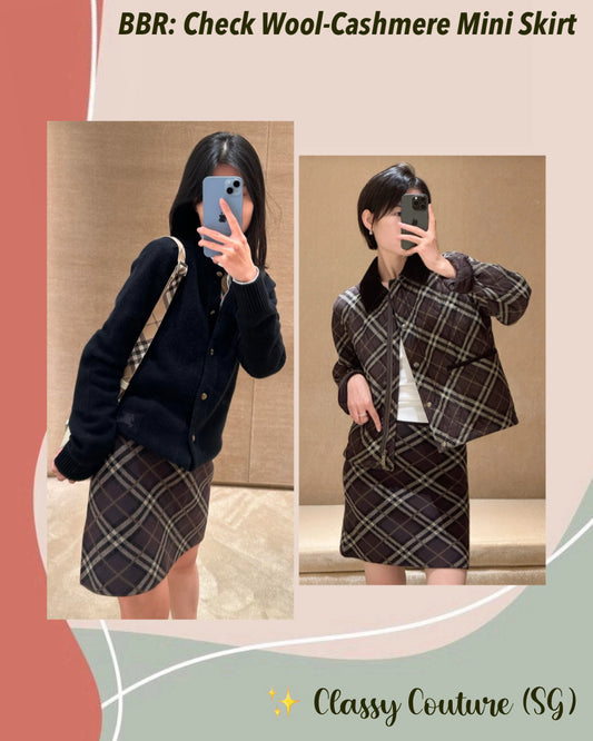 BBR Check Wool-Cashmere Mini Skirt