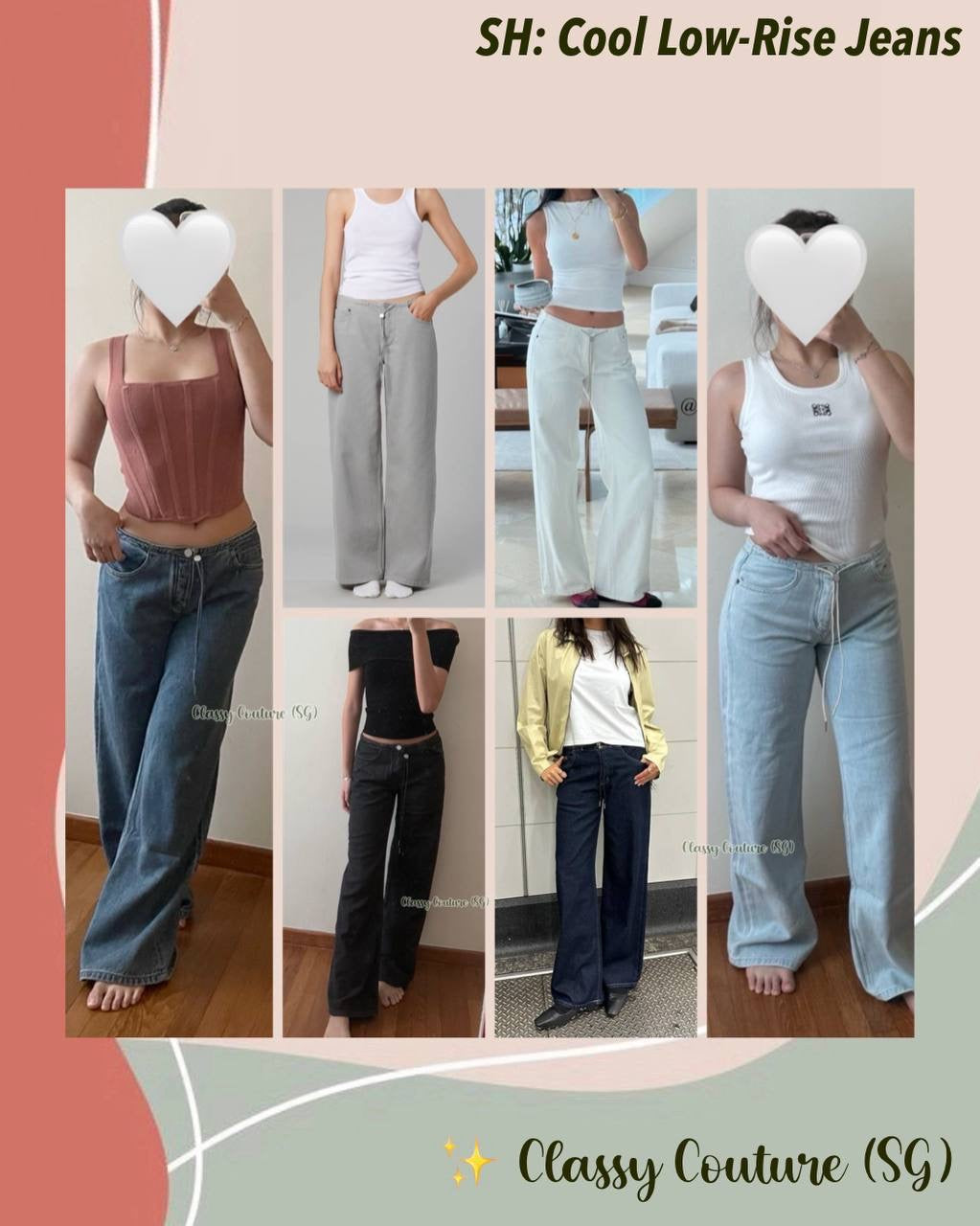 5 Colors! Cool Low-Rise Denim Cotton Jeans Pants