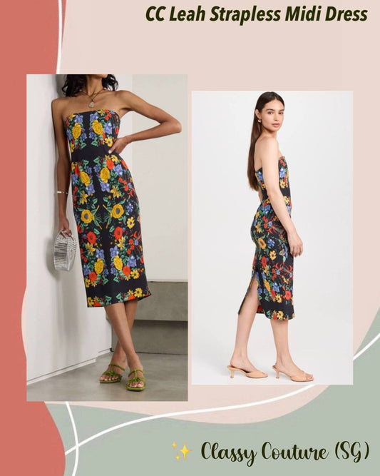 CC Leah Strapless Stretch-Viscose Midi Dress