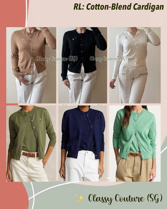 RL Pima Cotton Long Sleeve Cardigan