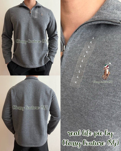 Unisex! RL Men's Estate-Rib Quarter-Zip Pullover