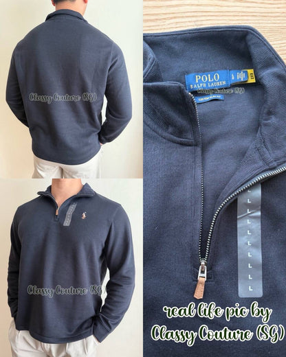 Unisex! RL Men's Estate-Rib Quarter-Zip Pullover