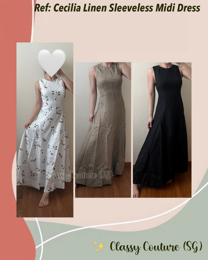 RESTOCK! Ref Cecilia Linen Sleeveless Midi Maxi Dress