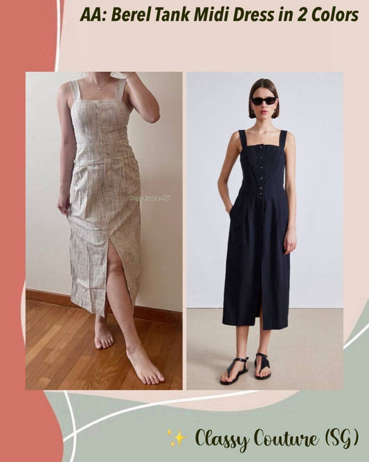 2 Colors! AA Berel Tank Cotton Midi Dress