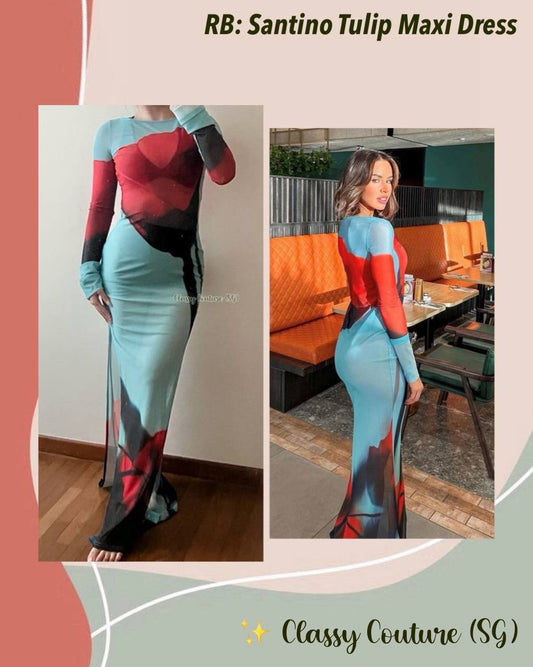 RB Santino Tulip Sheer Maxi Dress