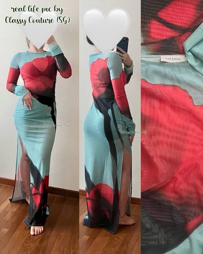 RB Santino Tulip Sheer Maxi Dress