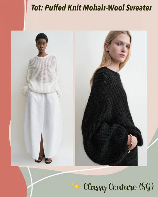 Tot Puffed Knit Mohair-Wool Blend Sweater