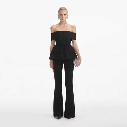 SP Black Crepe Off Shoulder Jumpsuit
