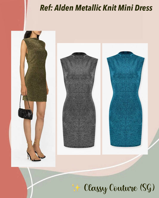 Ref Alden Metallic Sparkle Knit Mini Dress