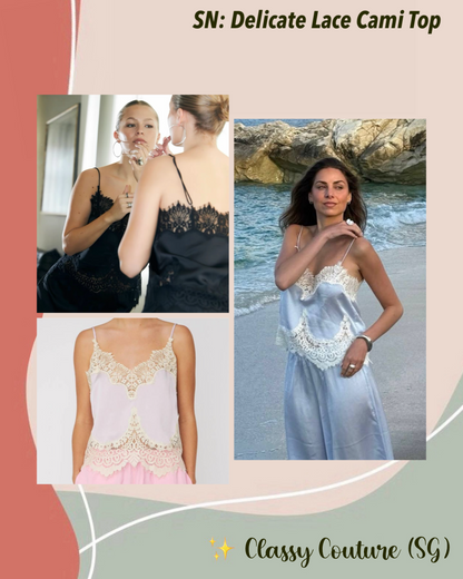 3 Colors! SN Delicate Lace Cami Top