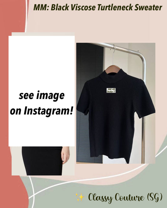 MM Black Viscose Turtleneck Sweater Top
