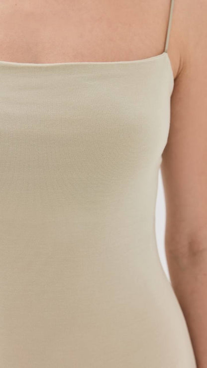Ref Pavia Tencel Jersey Knit Bodycon Midi Dress in Dried Herbs