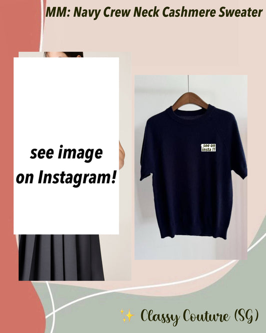 MM Navy Crew Neck Cashmere Sweater Top
