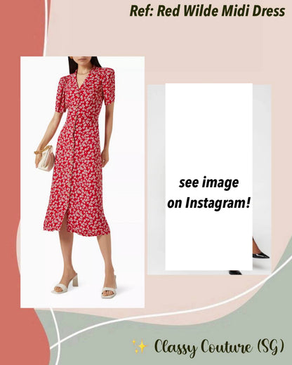 Ref Red Wilde Viscose-Rayon Midi Dress
