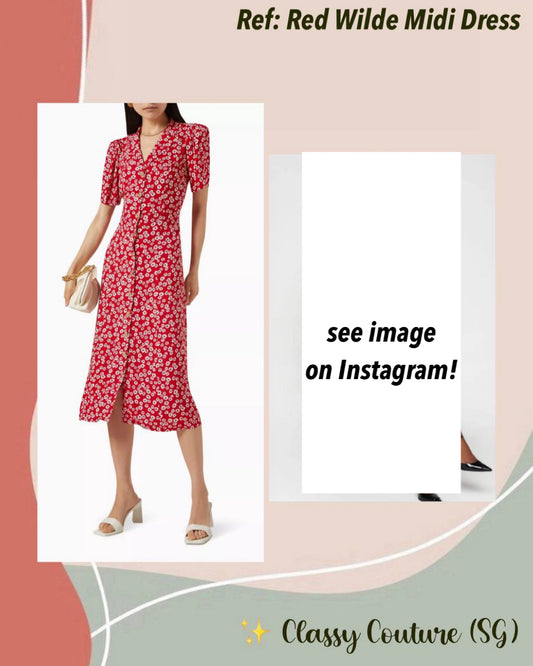 Ref Red Wilde Viscose-Rayon Midi Dress