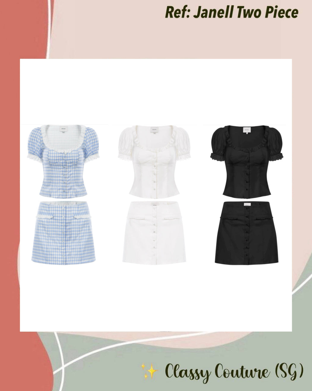 Ref Janell Top | Mini Skirt | Cotton Two Piece Set