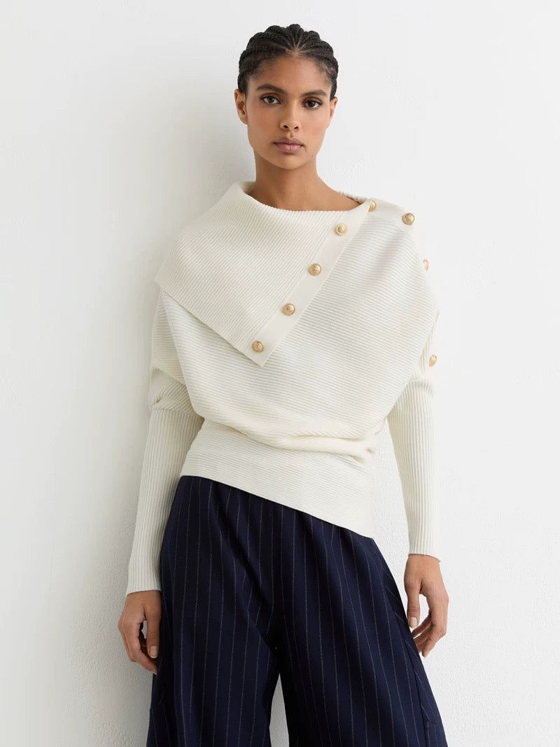 RS Lexi Rib Viscose-blend Knit Off Shoulder Jumper Sweater