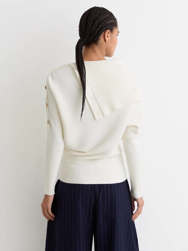 RS Lexi Rib Viscose-blend Knit Off Shoulder Jumper Sweater
