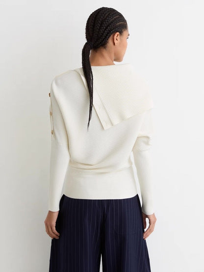 RS Lexi Rib Viscose-blend Knit Off Shoulder Jumper Sweater