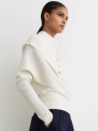 RS Lexi Rib Viscose-blend Knit Off Shoulder Jumper Sweater