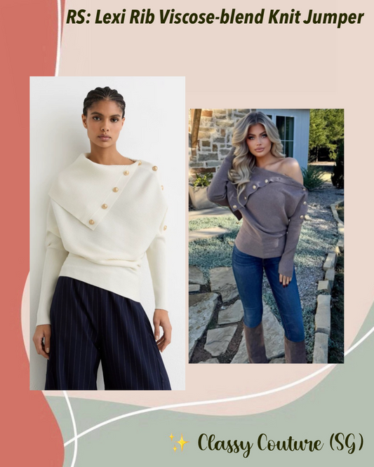 RS Lexi Rib Viscose-blend Knit Off Shoulder Jumper Sweater