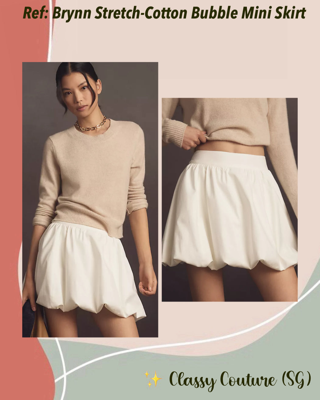 Ref Brynn Stretch-Cotton Bubble Mini Skirt