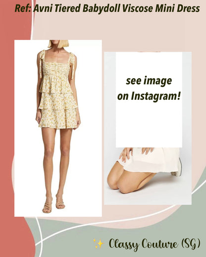 Ref Avni Tiered Babydoll Viscose Mini Dress