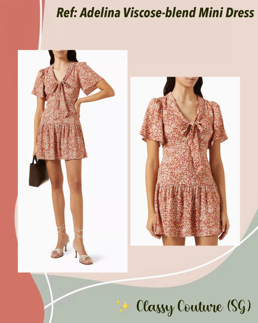 Ref Adelina Viscose-blend Flutter Sleeve Mini Dress