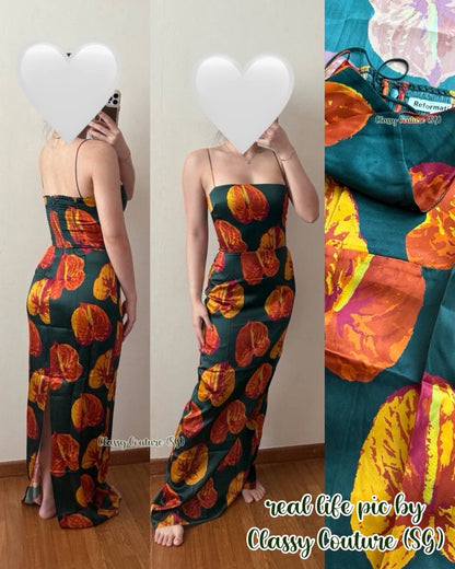 Ref Frankie Silk Maxi Dress in Daiquiri | Divinity