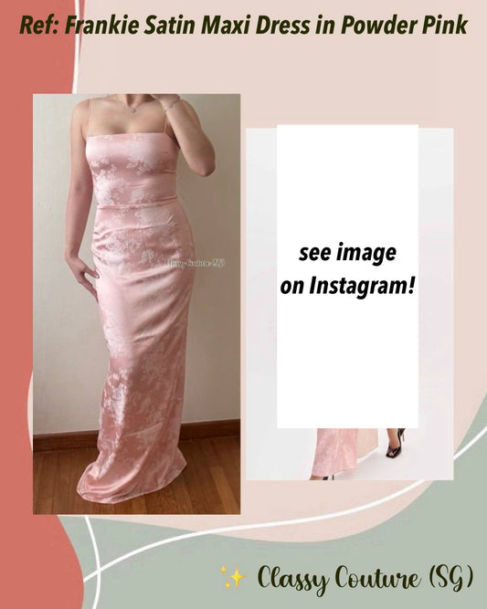 Ref Frankie Satin Maxi Dress in Powder Pink Jacquard