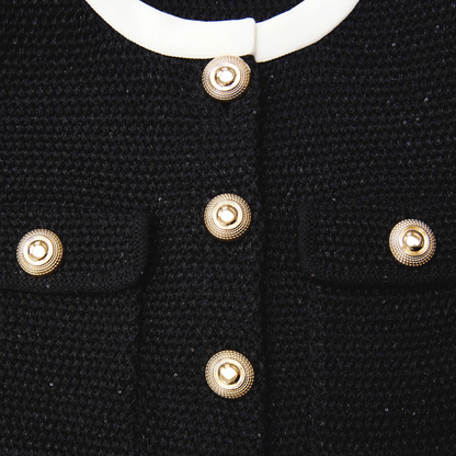 SP Black Knit Contrast Collar Mini Dress