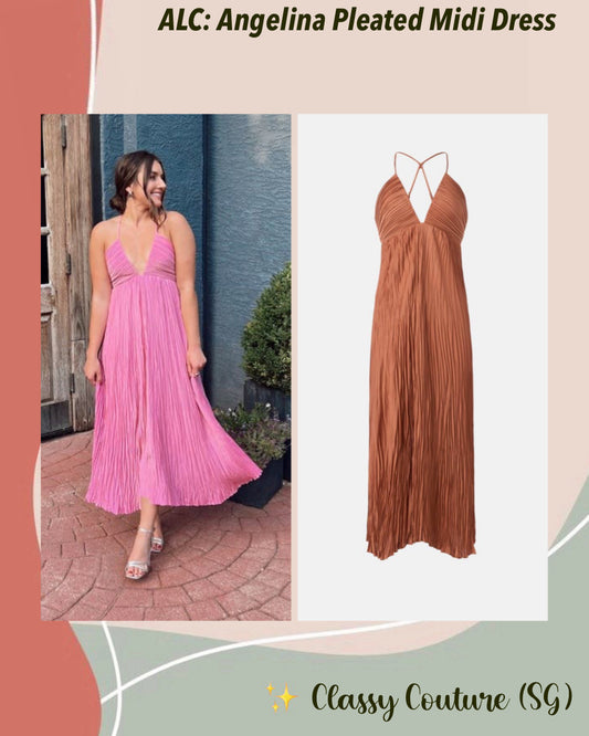 ALC Angelina Pleated Midi Dress
