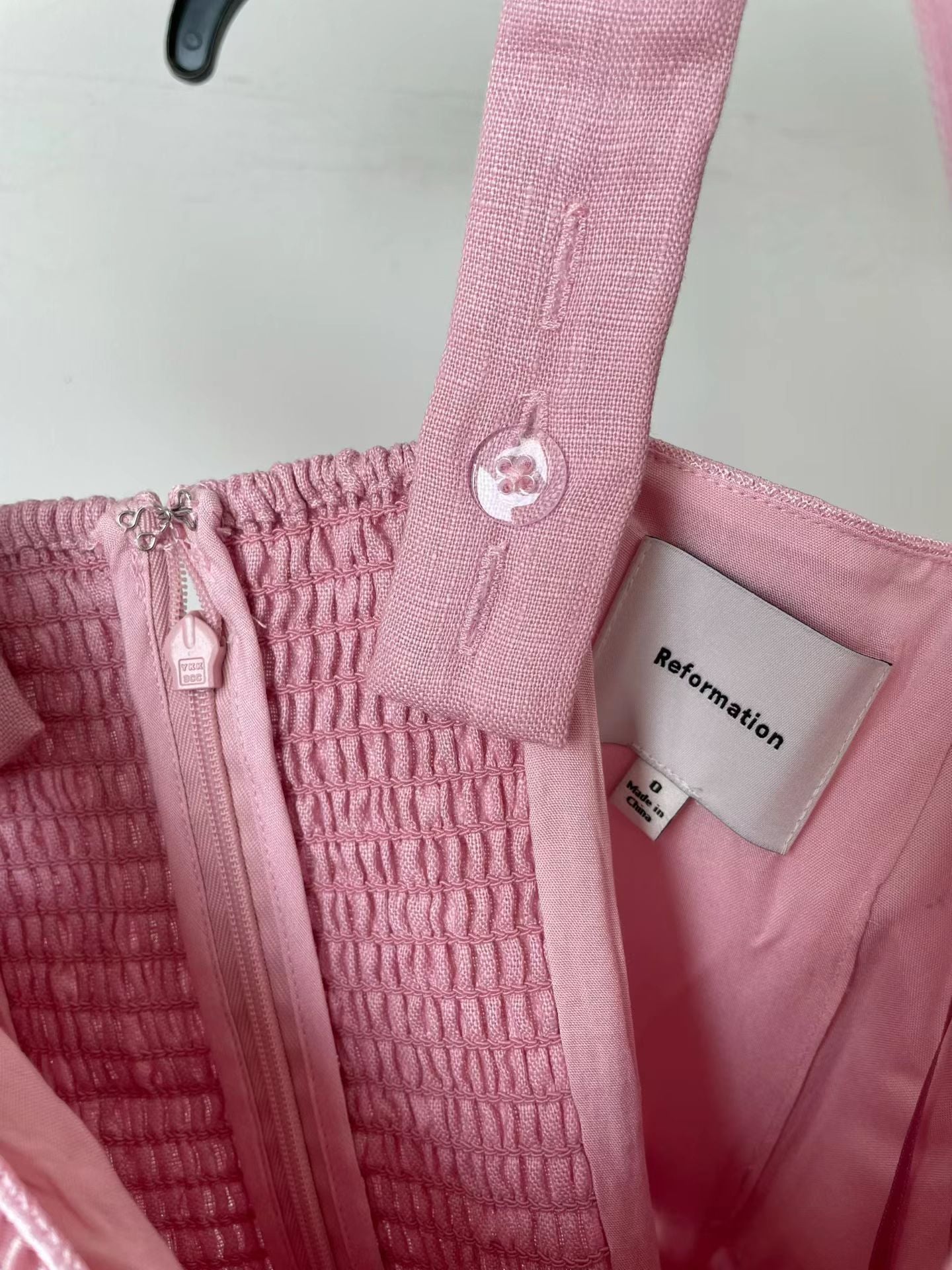 Ref Everett Linen Mini Dress in Pink
