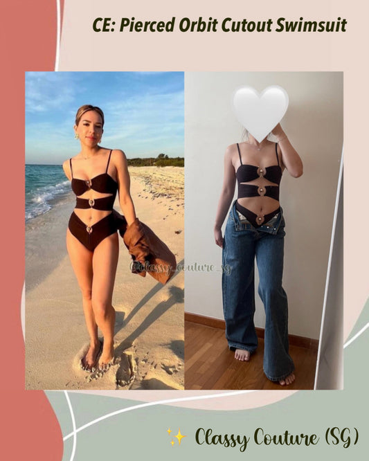 BEST!! CE Pierced Orbit Cutout Swimsuit One Piece
