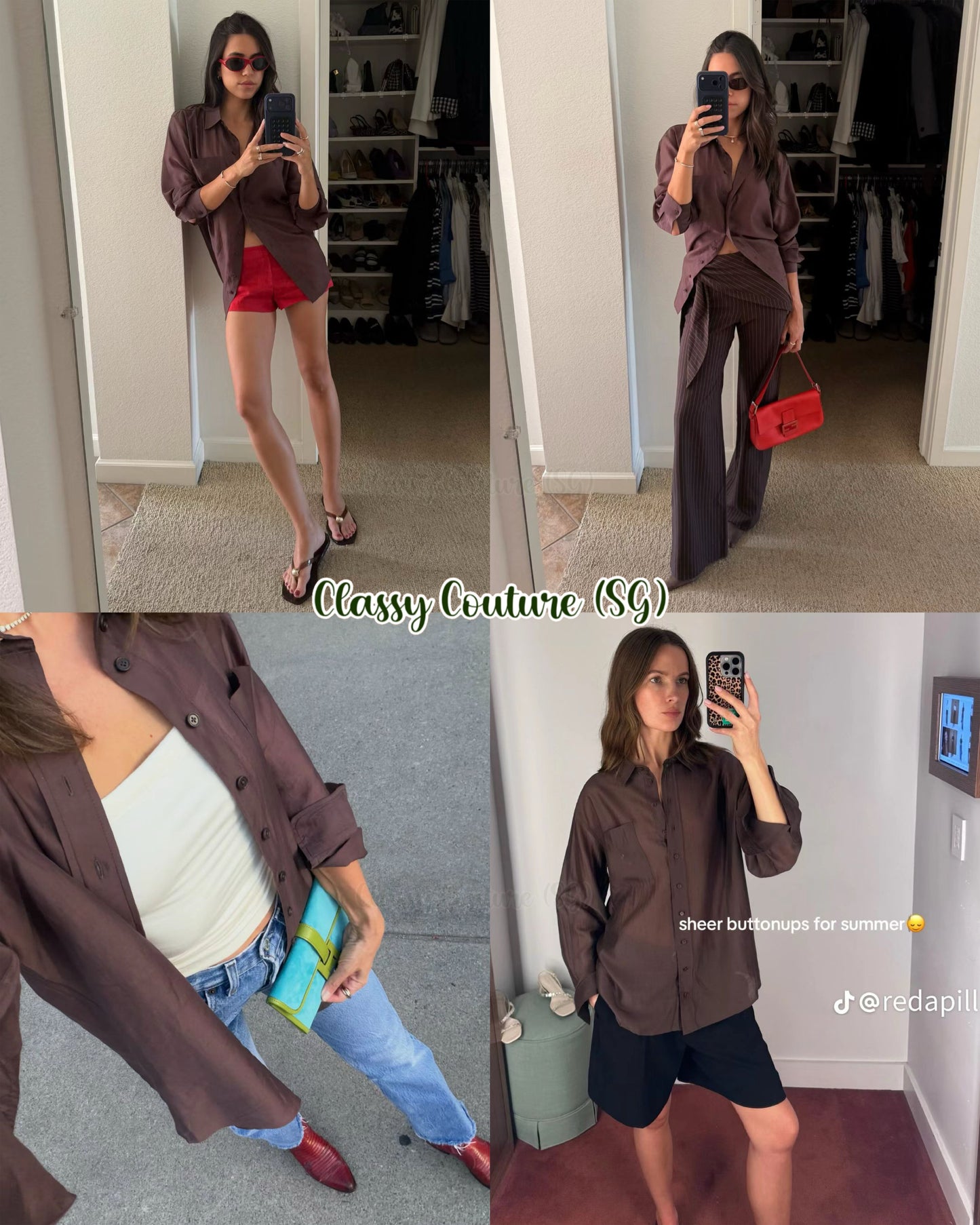 4 Colors! Ref Eli Sheer Oversized Shirt