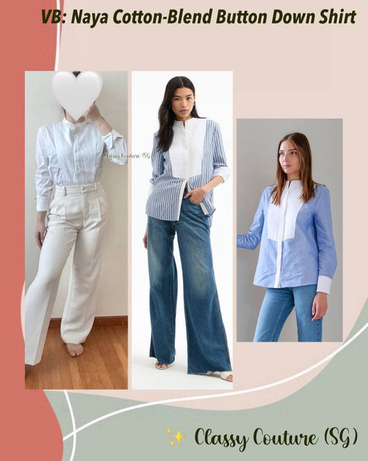 3 Colors! VB Naya Cotton-Blend Button Down Shirt