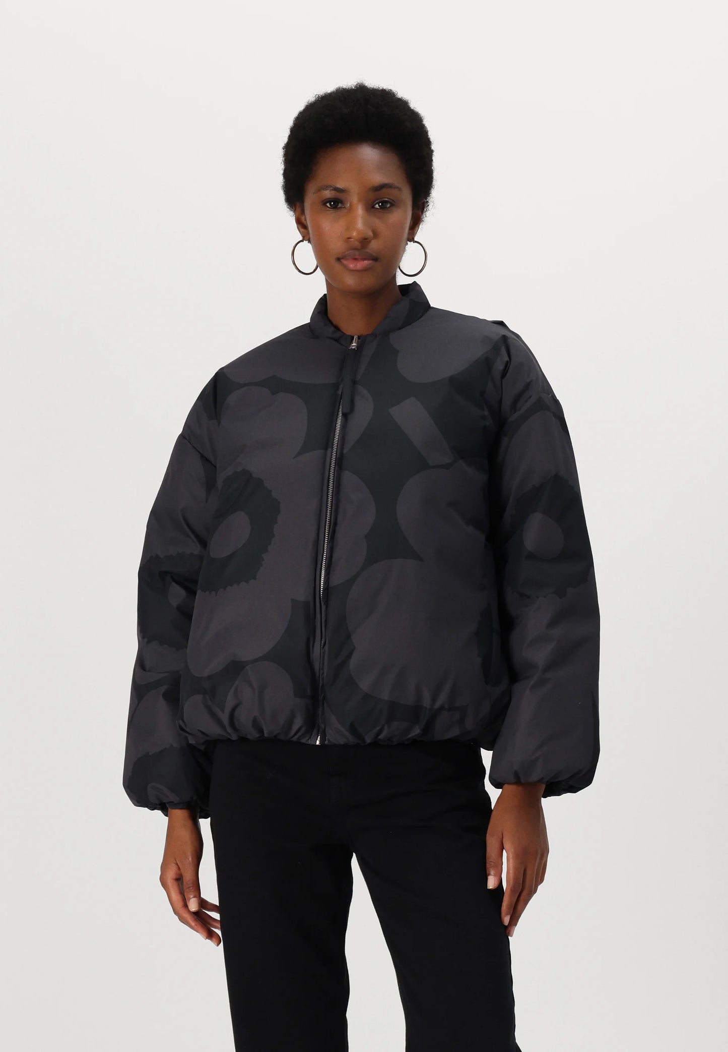 MMK Holkki Unikko Lightweight Reversible Padded Jacket in black/grey